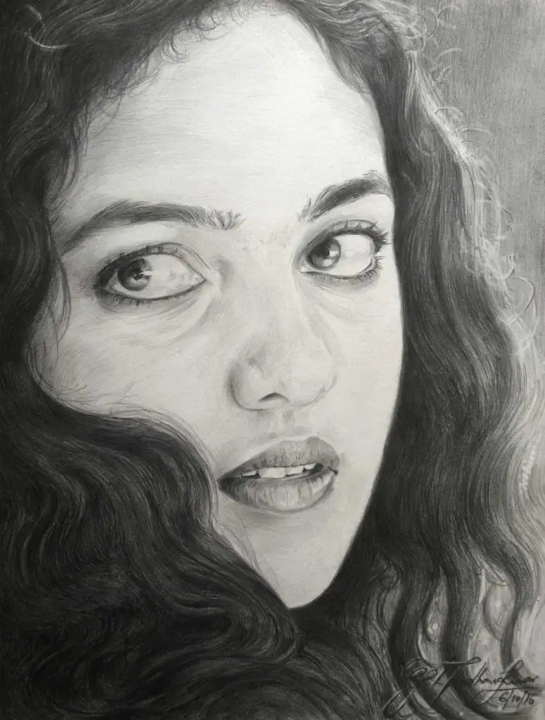 Traditional pencil drawing of a women from my sketch book