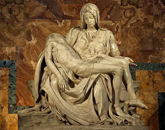 Pieta Statue of Jesus on the lap of Mary depicting Proportion in Art