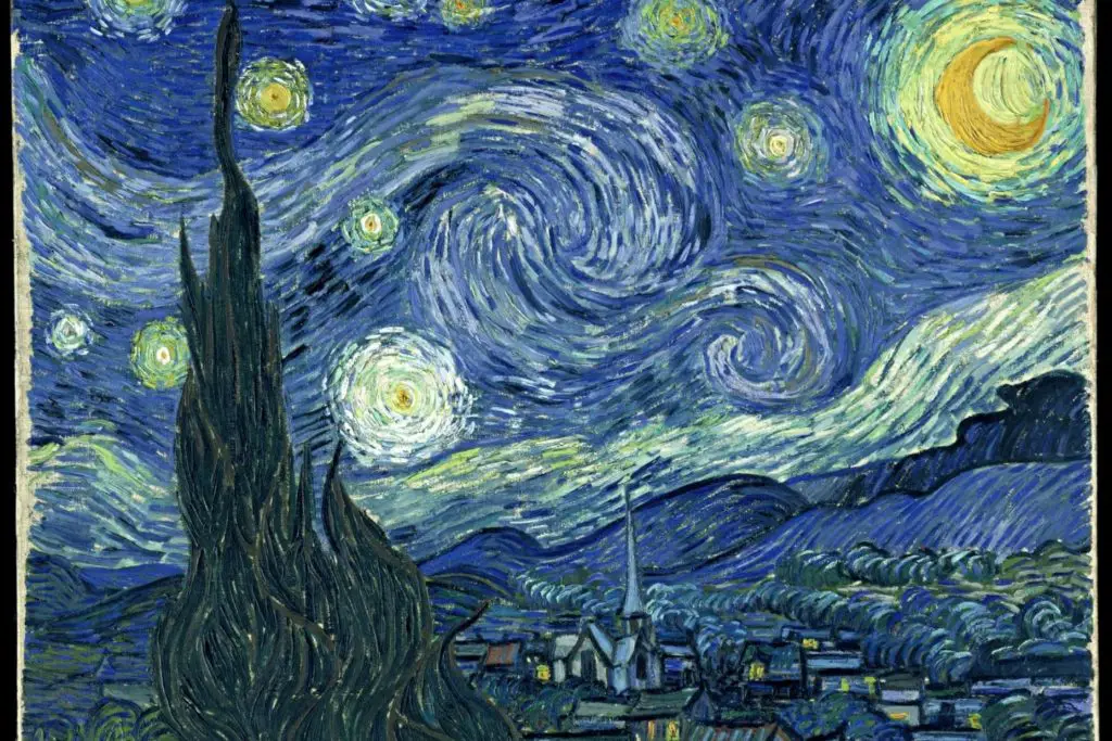 Painting of The Starry Night depicting movement in art