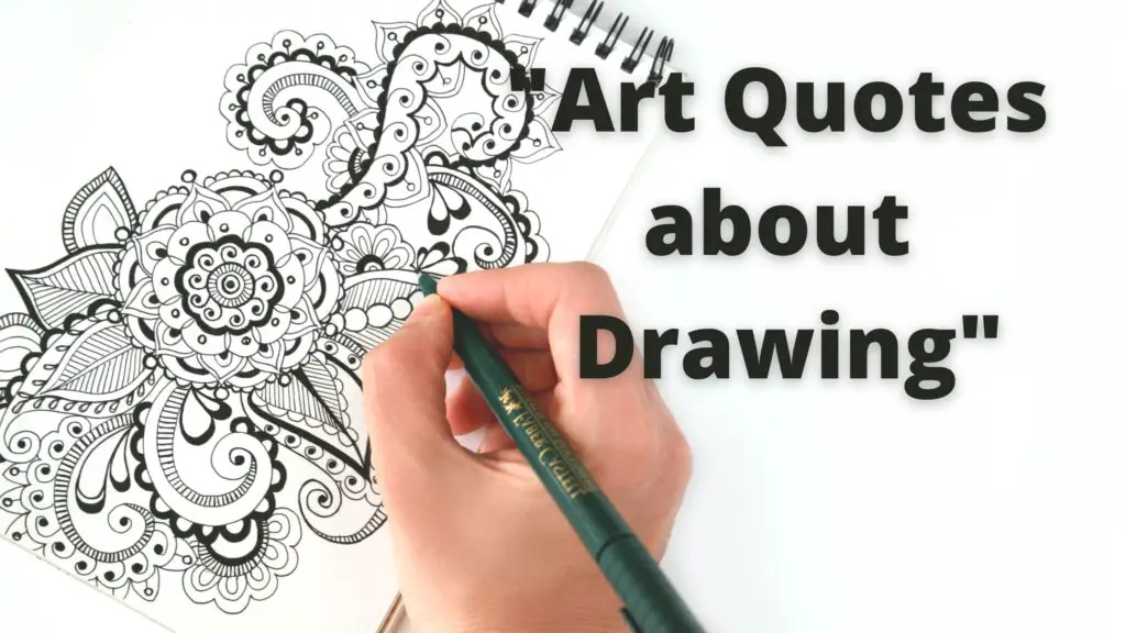a hand drawing of design with green pen foreground art quotes about drawing
