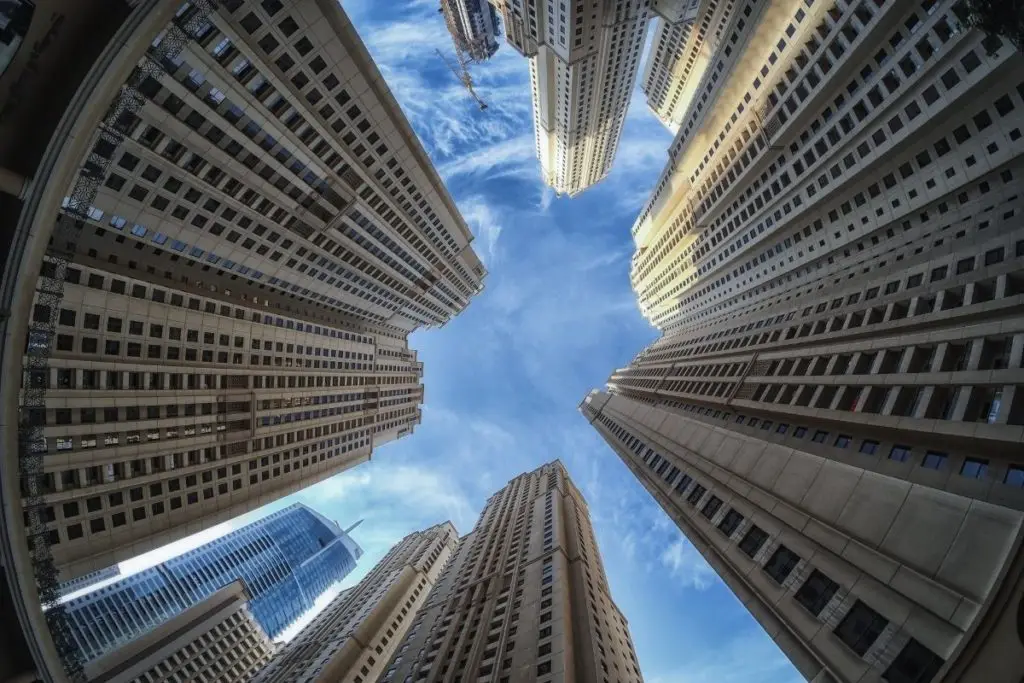 Photo of Buildings converging in the sky depicting Emphasis by convergence