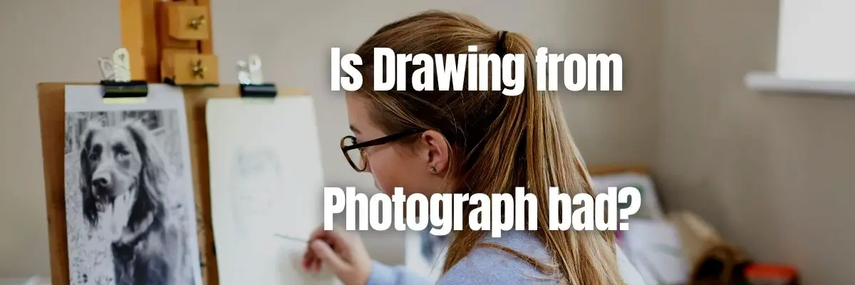 A girl drawing a dog from a photo