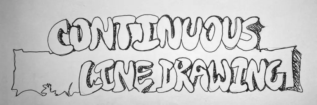lettering made with pen written continuous line drawing