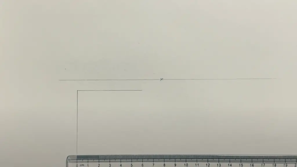 An Artist drawing a Square below the Horizon Line