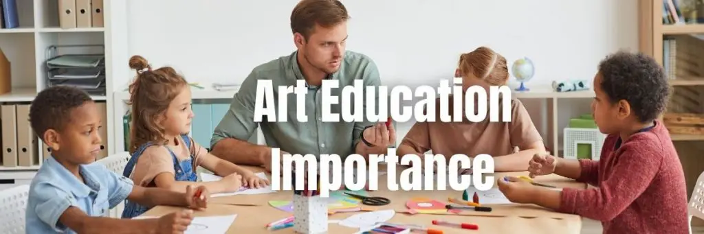 A teacher teaching art to kids depicting art education importance