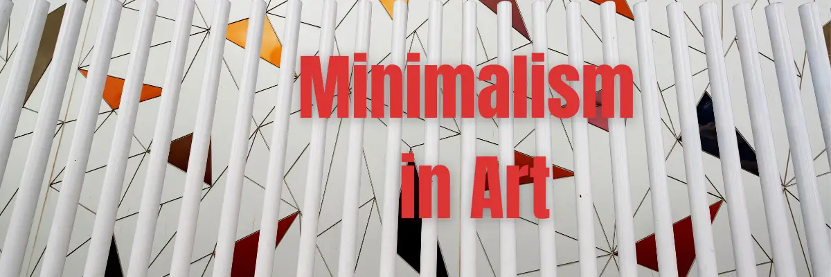 An artwork in Museum Simple Pipes kept and behind on the cealing geometric shapes with limited shapes painted depicting minimalism in art