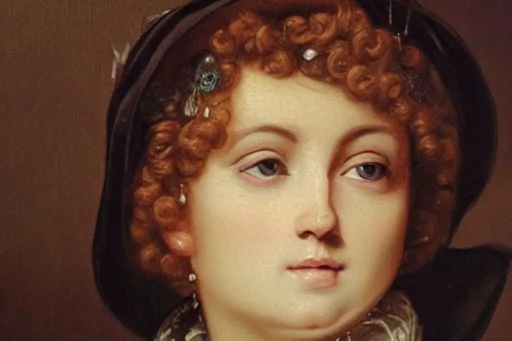 AI Generated art, face of a lady created in an oil paint style