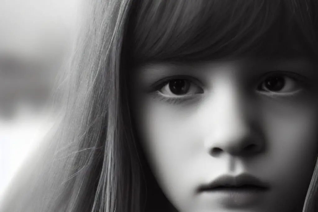 Black and White Face of a girl created by AI
