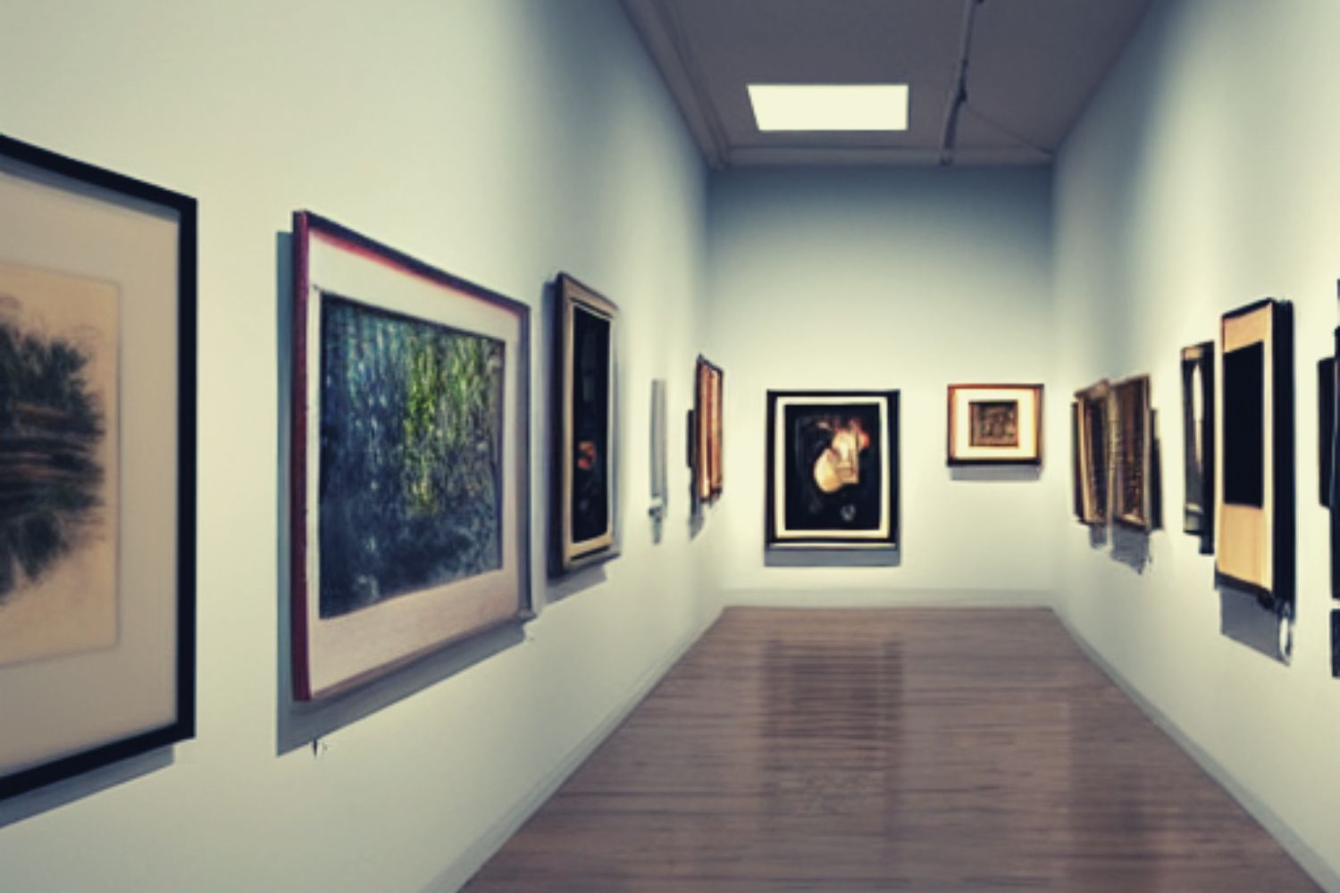 An Art Gallery with Paintings on the Walls