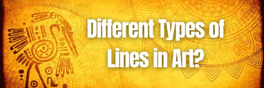 Yellow color line artwork having different types of lines in art, curved, straight, oval etc.
