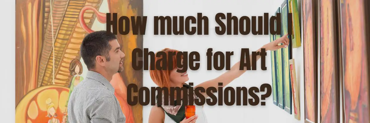 An artist explaining to a client about her artwork and regarding art commission