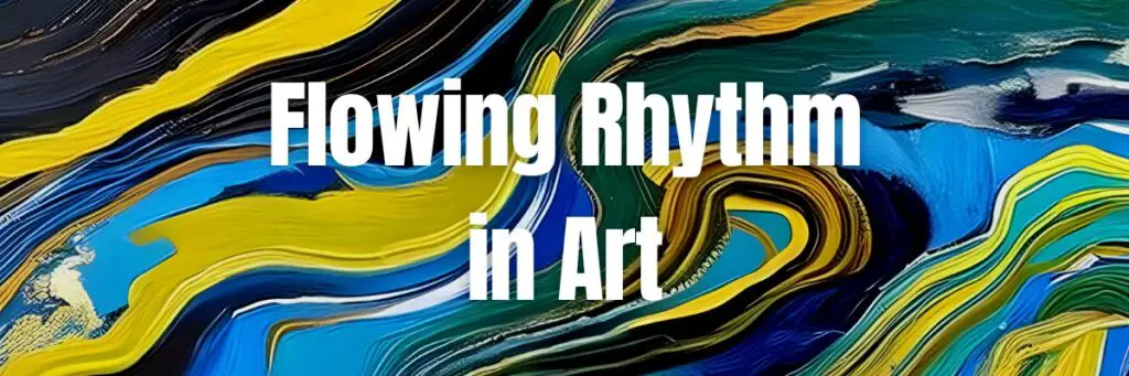 Oil painting of yellow color flowing rhythm in art