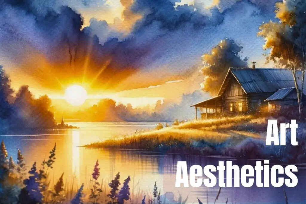 aesthetics in art a sunset painting done using watercolor
